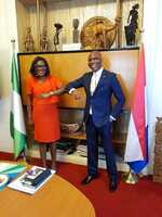 H. E. (Dr) Eniola Olaitan Ajayi (Ambassador) The Federal Republic of Nigeria to the Netherlands and Mr Eric Okunde the President of the Nigerian Dutch Business Association